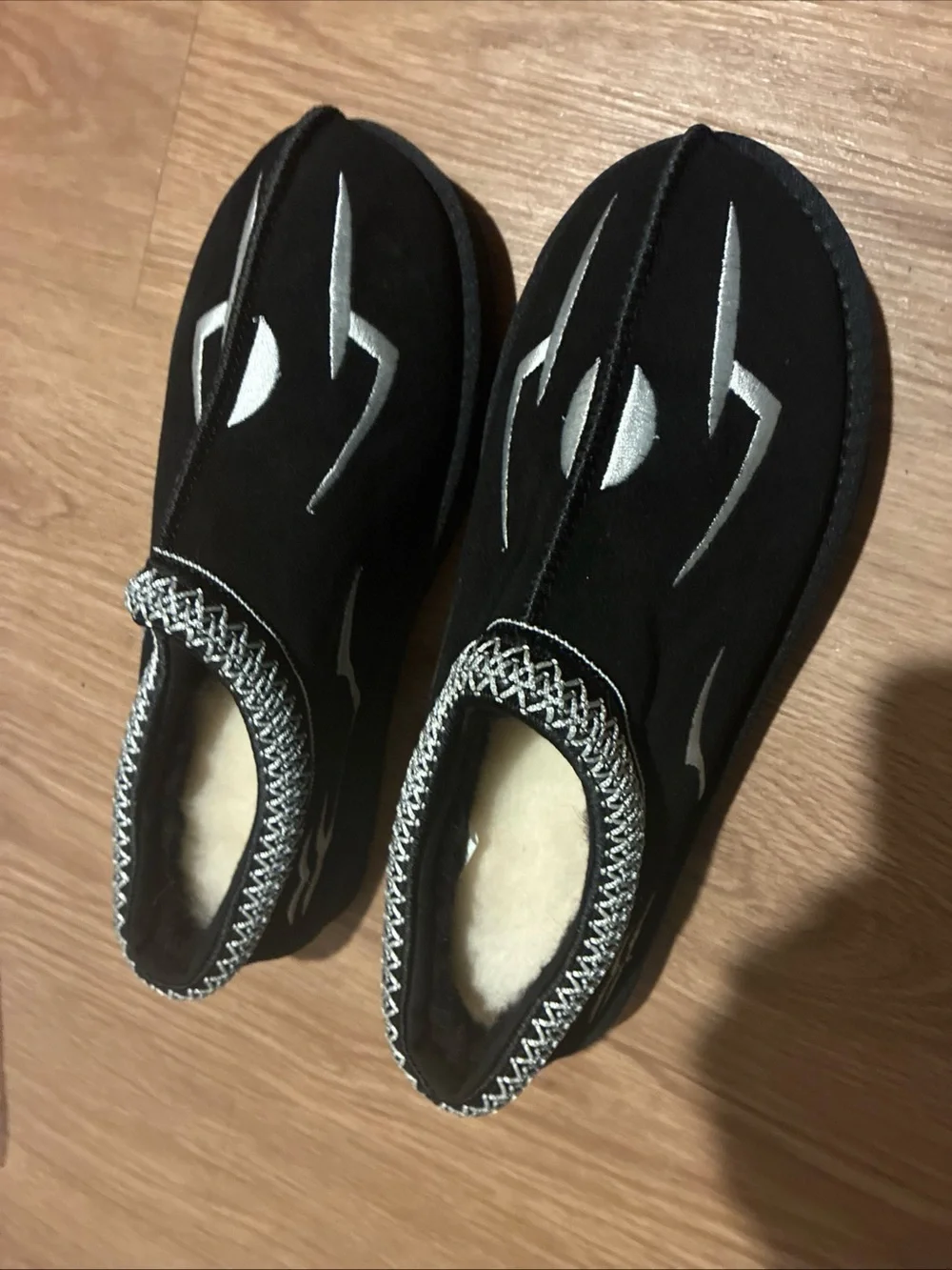 Men’s Black Slip-On comfort Shoes with Silver Accent